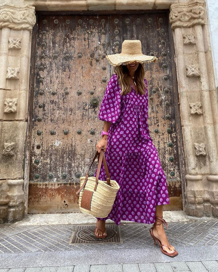 Elin™ | Boho Cotton Maxi Dress