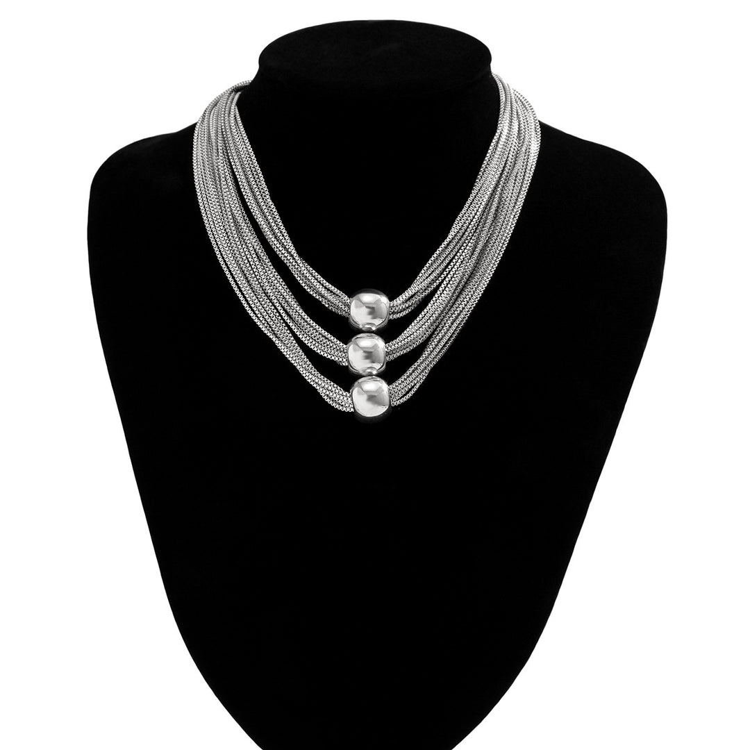 Gold Statement Ball Pendant Necklace