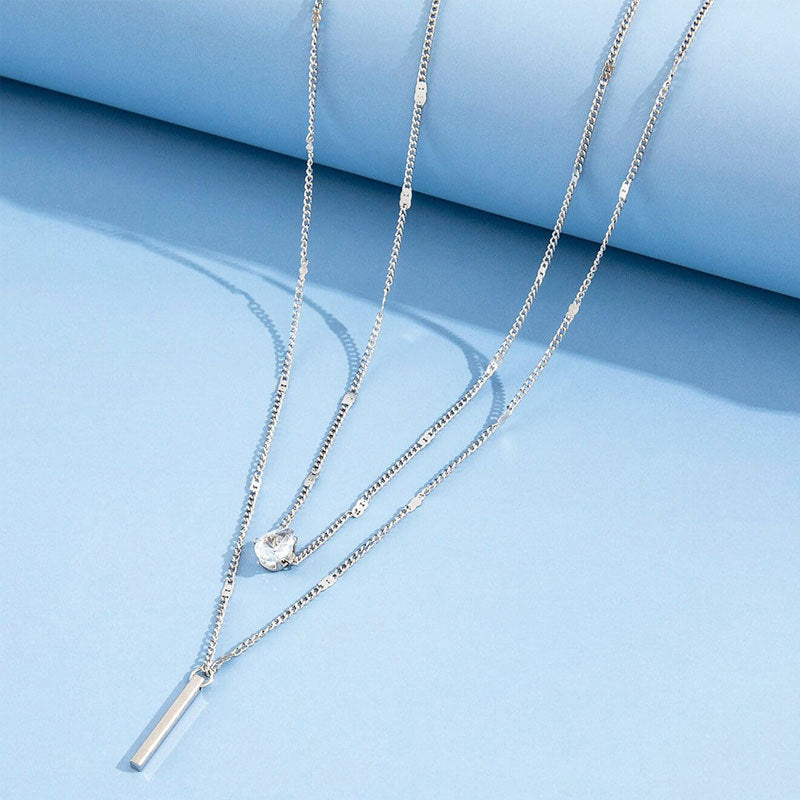 Gold & Silver Double Pendant Necklace