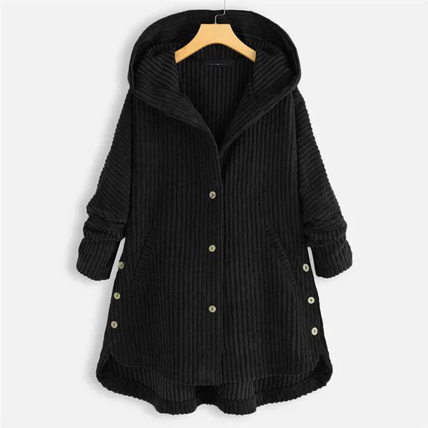 Anna | Hooded Ribbed Coat