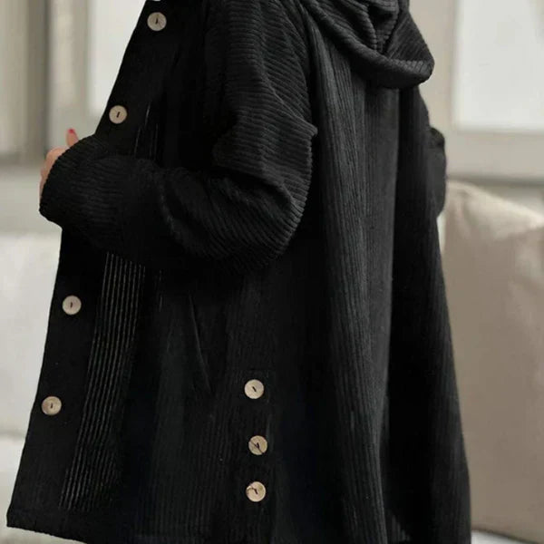 Anna | Hooded Ribbed Coat